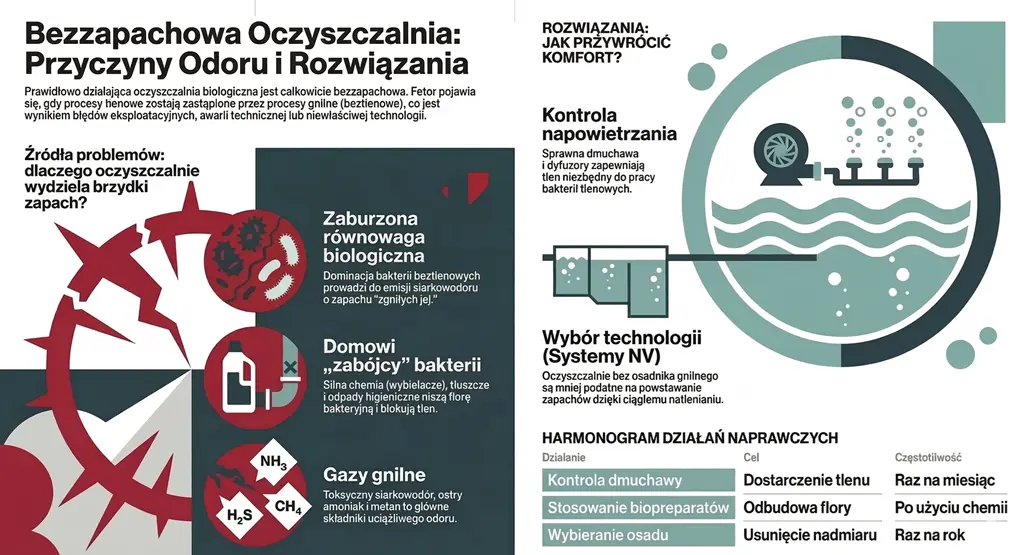 Nieprzyjemny zapach z oczyszczalni przydomowej